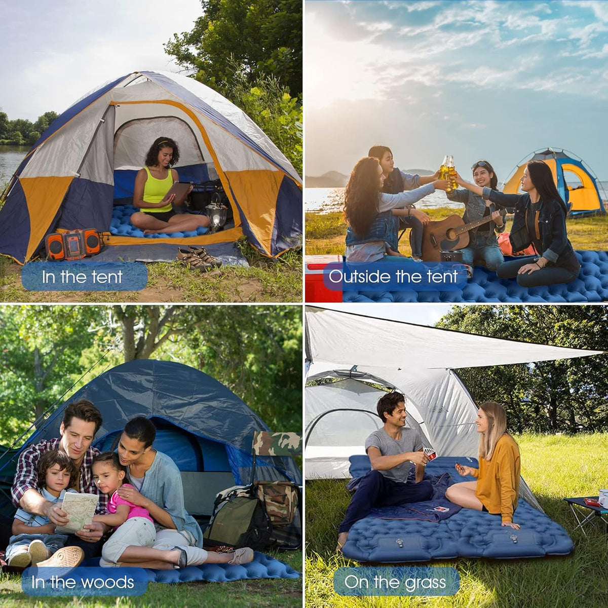 HiiPeak Sleeping Pad for Camping- Ultralight Inflatable Sleeping Mat with Built-in Foot Pump & Pillow, Upgraded Compact Camping Air Mattress for Tent, Backpacking, Hiking