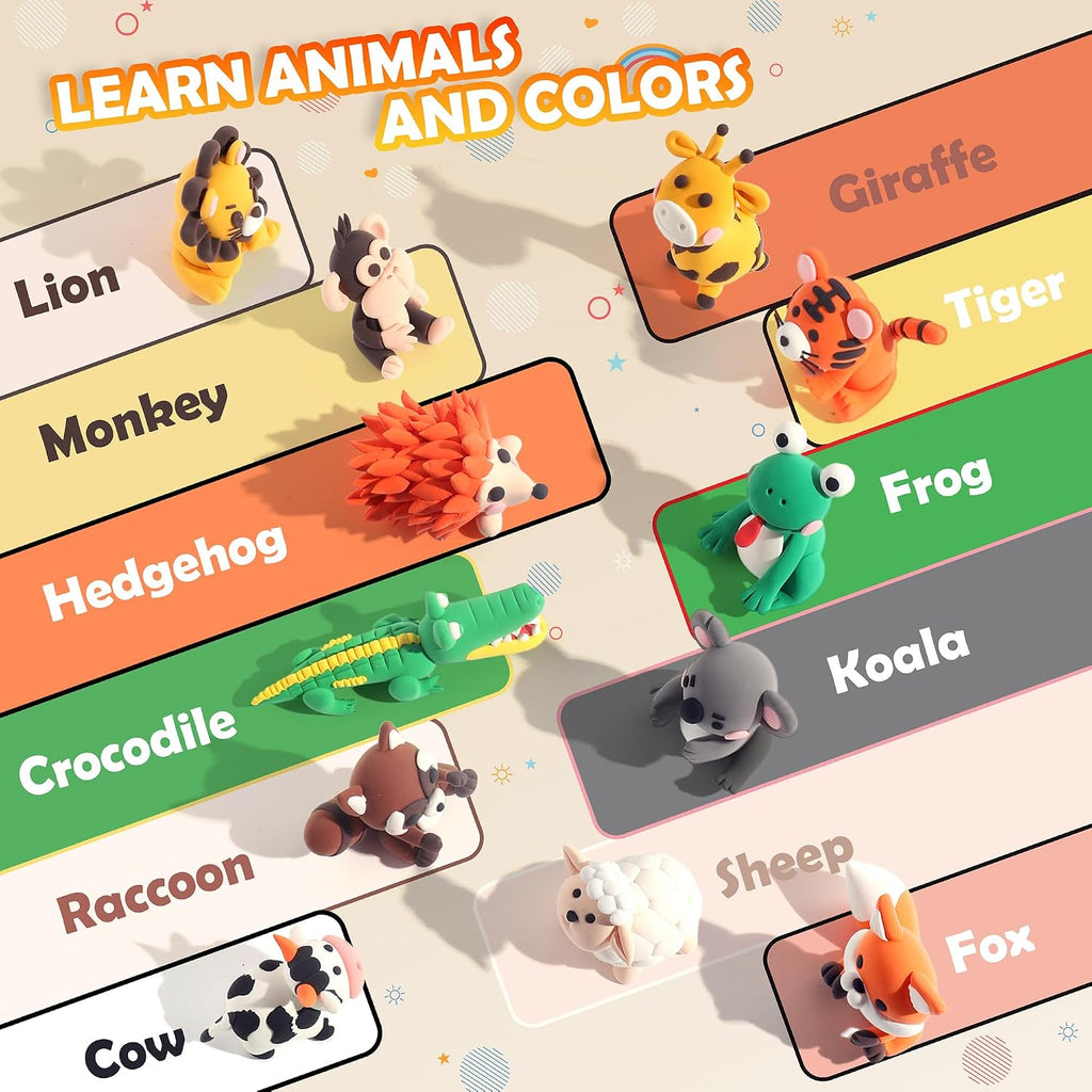 Aestd-ST Air Dry Clay Kit - Animal Theme, Modeling Clay for Kids