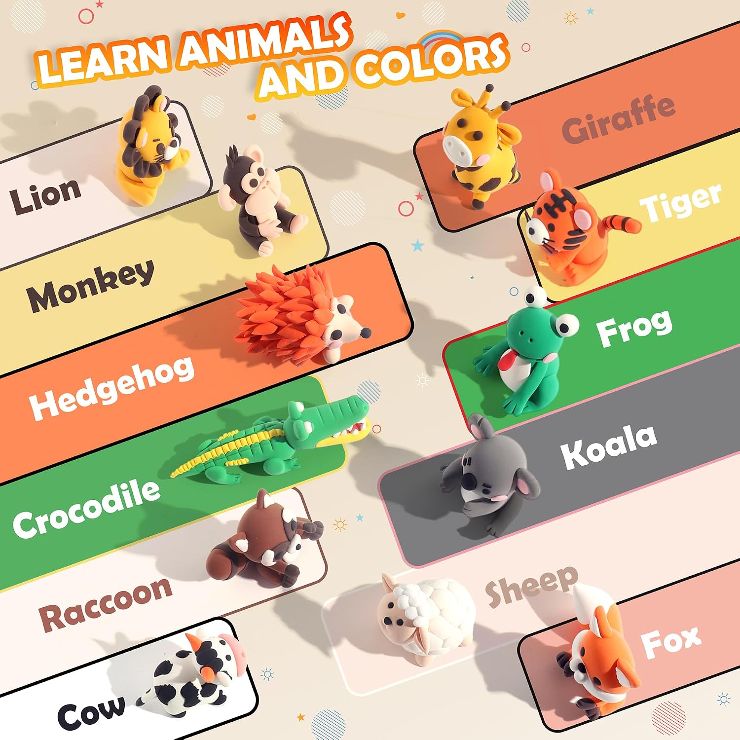 Aestd-ST Air Dry Clay Kit - Animal Theme, Modeling Clay for Kids