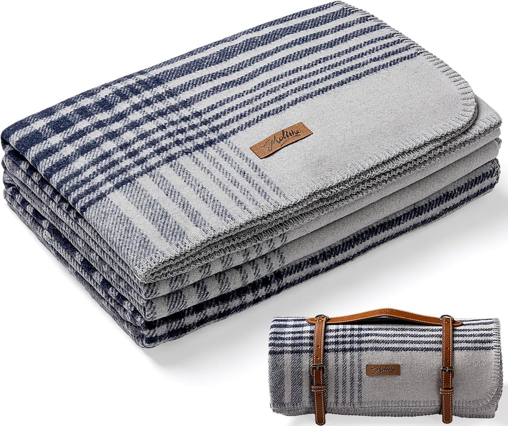 Molithe 100% Wool Blanket, 62" x 86", Warm, Thick, Military, Camping Gear