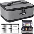 Fishing Tackle Bag with 20 DIY Soft Plastic Bait Bags, Gray