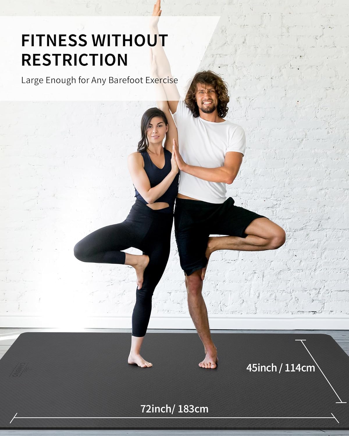 CAMBIVO 72''x48'' Large Yoga Mat, Extra Thick TPE Workout Mat