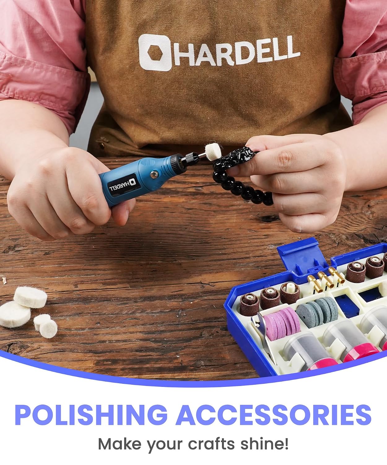 HARDELL 287Pcs Rotary Accessory Kit w/ 1/8" Shanks, for Cutting & Polishing