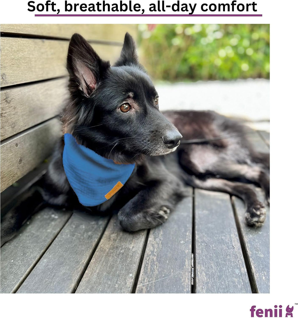 Premium Cotton Dog Bandanas - 2 Pack - Adjustable Fit - Washable - for Small, Medium & Large Breeds - Girl & Boy Dog Accessories - Multiple Sizes (Ocean Blue & Lavender Mist, Small)