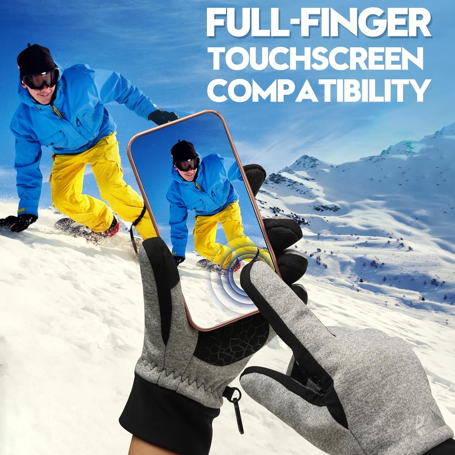 Bruvoalon Winter Gloves for Women & Men, 3M Thermal Insulation, Lycra Fabric, Touchscreen, Anti-Slip