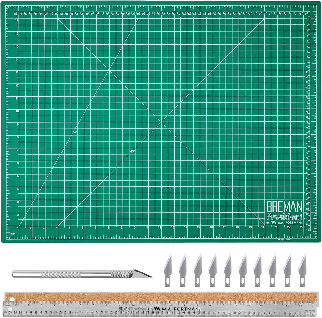 WA Portman Sewing Cutting Mat, Precision Knife, Blades, & Ruler Set