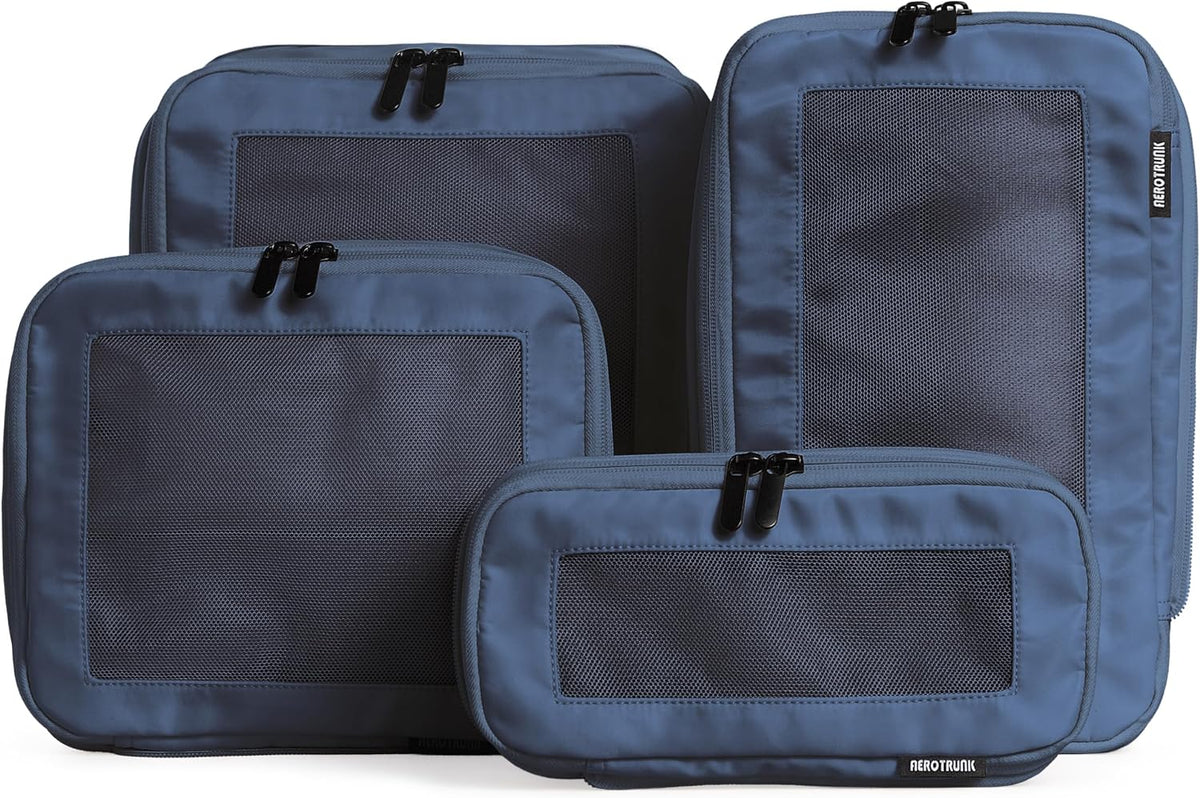Aerotrunk Compression Packing Cubes for Travel, 4-Pack, Dark Blue