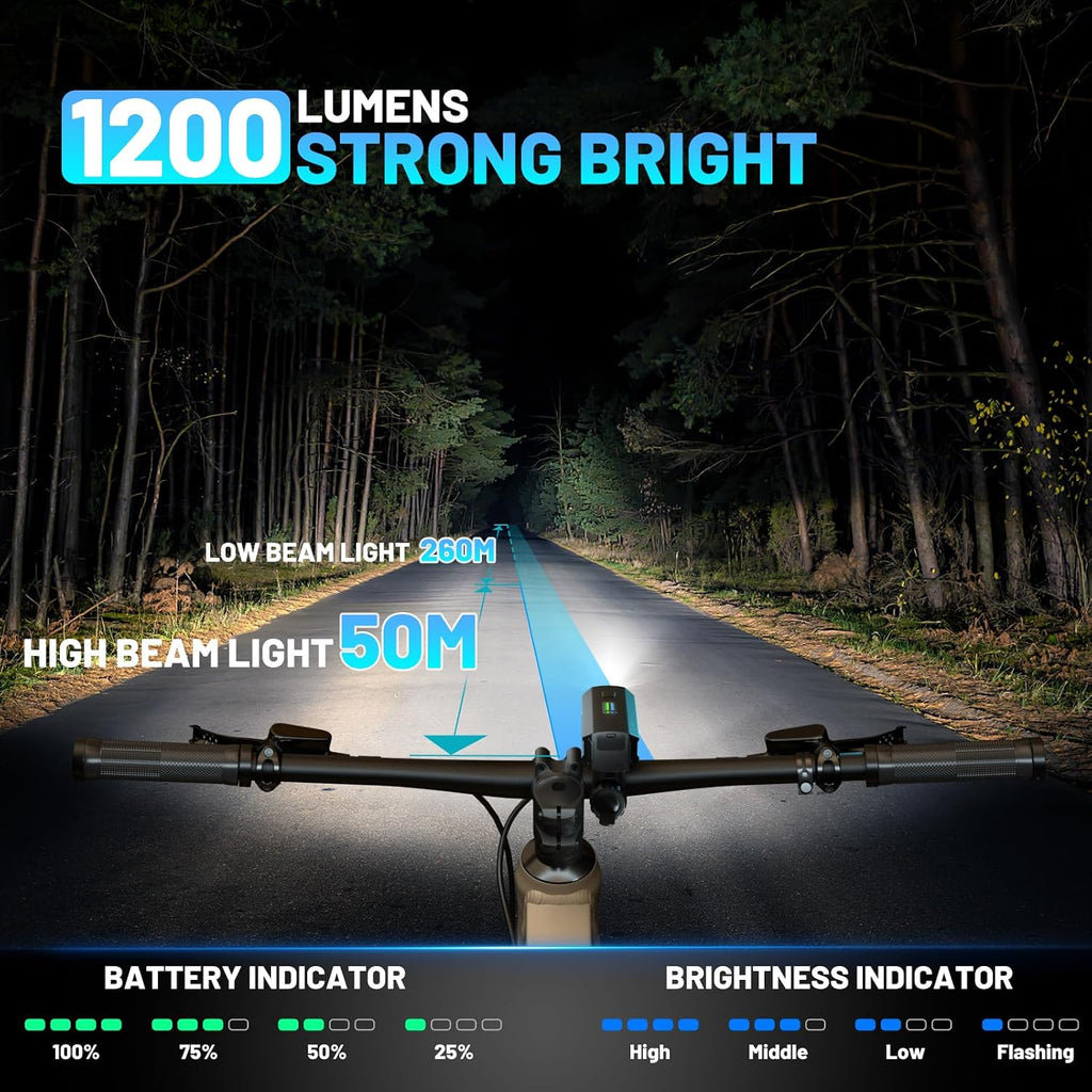 APECYC Bike Lights, Rechargeable Bicycle Light for Night Riding, Bike Front Headlight and Back Taillight with 4+5 Light Modes, Waterproof Bike Light Set for Mountain Road & Commuter Cycling