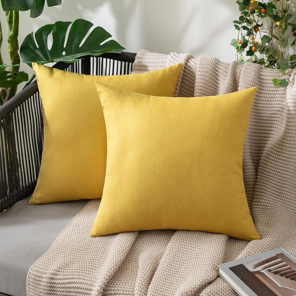 MIULEE Decorative Outdoor Pillow Covers Waterproof 18x18 Navy