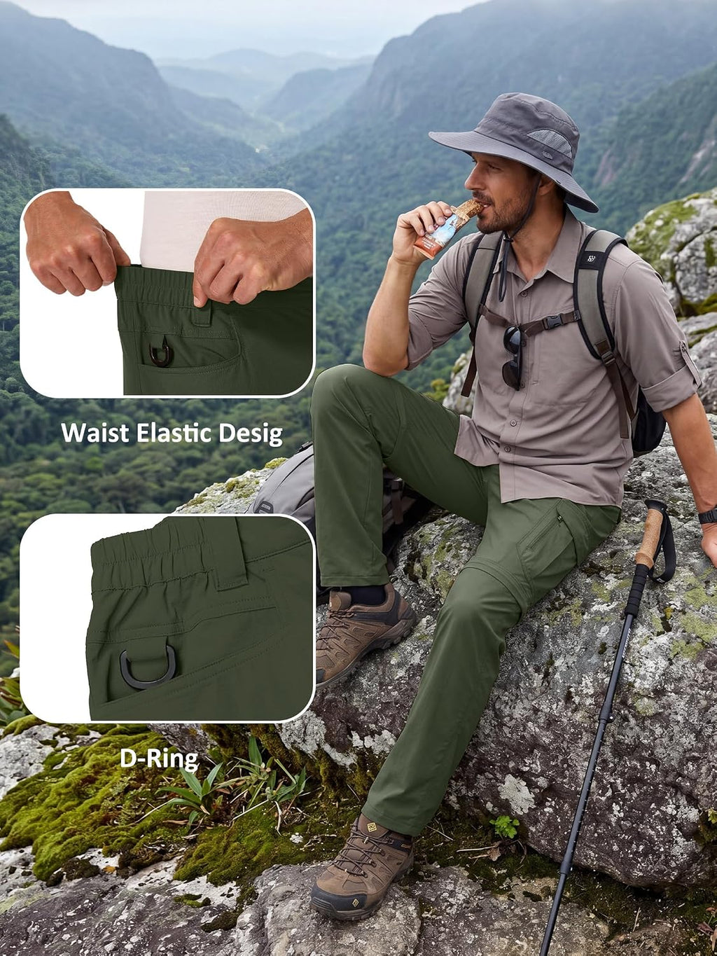 Men’s Safari Lightweight Convertible Hiking Pants
