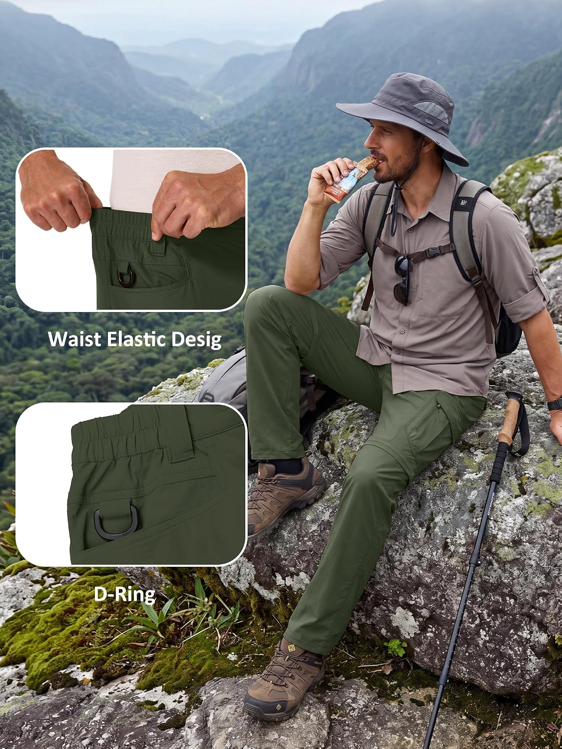Men’s Safari Lightweight Convertible Hiking Pants