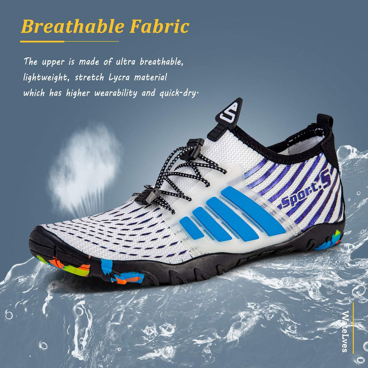 WateLves Water Shoes Mens Womens Beach Swim Shoes Quick-Dry Aqua Socks Pool Shoes for Surf Yoga Water Aerobics