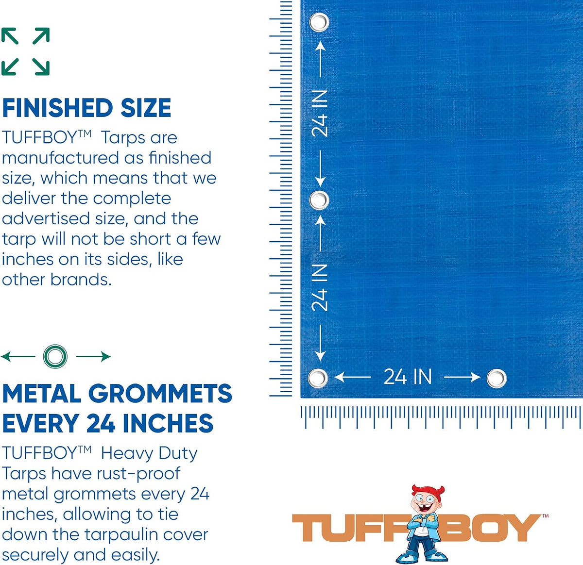 20x30 Waterproof Tarp – 5 MIL Heavy-Duty Poly Tarp Cover – Tear-Resistant, UV Resistant, Weatherproof, Multipurpose Tarpaulin for Camping, Roof, Patio, Pool, Boat, Car, Outdoor Protection