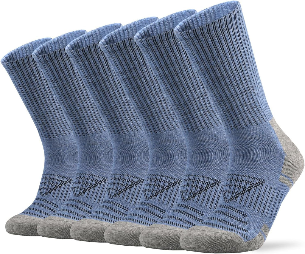 Ortis Cotton Cushion Crew Athletic Socks for Men Work Boot Sports Exercise