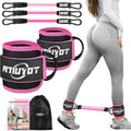 Ankle Resistance Bands with Cuffs, Workout Sets for Women, Resistance Bands for Working Out, Exercise Band for Leg Booty, Home Gym Workout Equipment, Ankle Weights Fitness Band Set