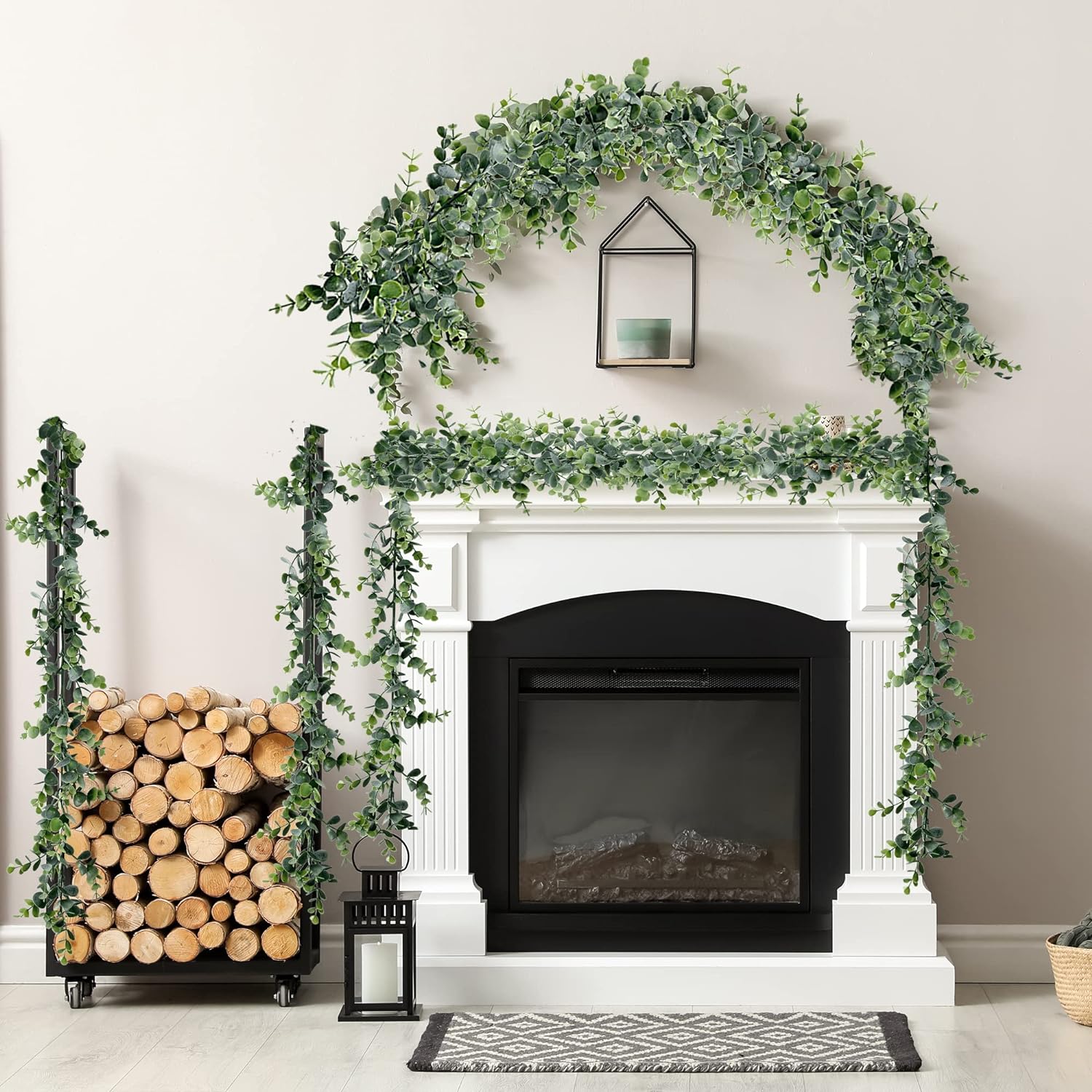 Sggvecsy Artificial Eucalyptus Garland 8 Pack Fake Eucalyptus Greenery Garland Faux Hanging Plants Artificial Vines, 5.6 Feet/Strand for Wedding Backdrop Arch Wall Table Party Outdoor Festival Decor