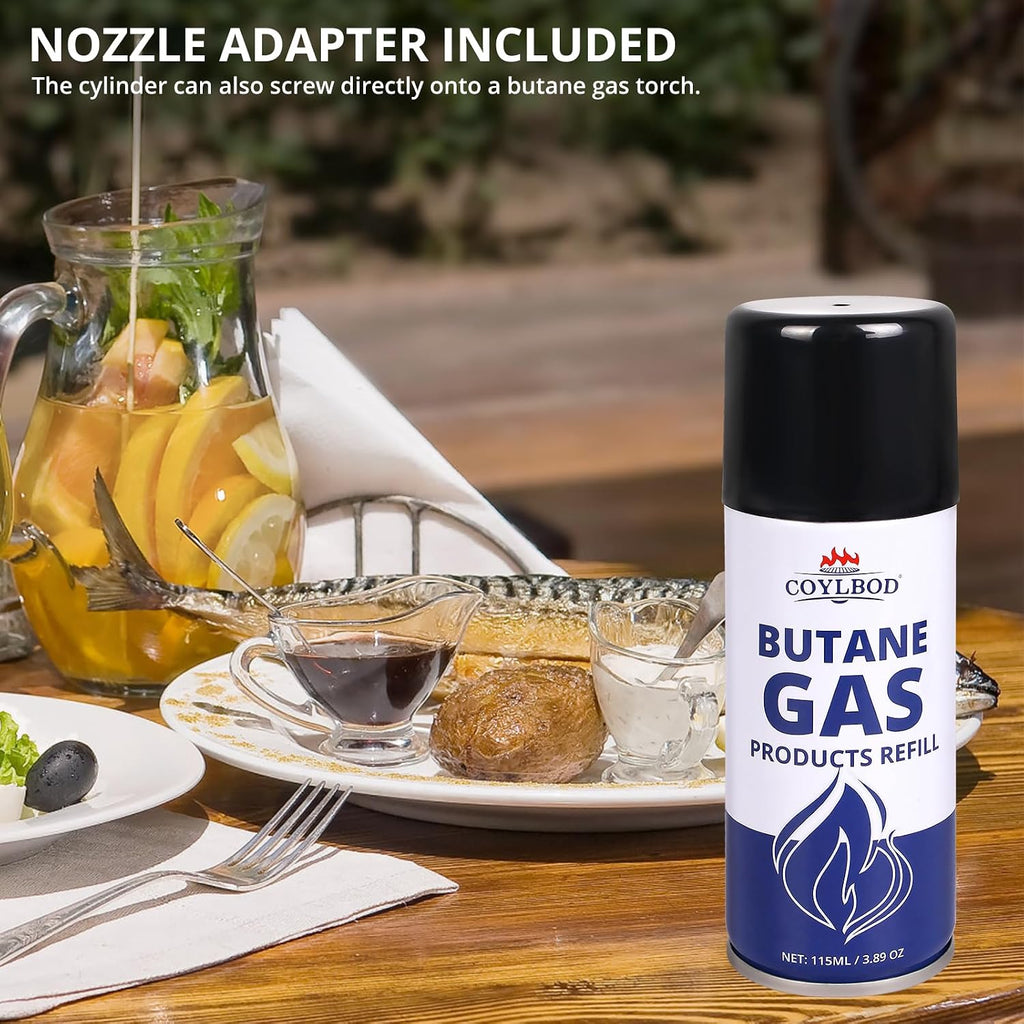 115ml Pure Butane Refill, Premium Fuel for Torch & Lighter (2 Can)