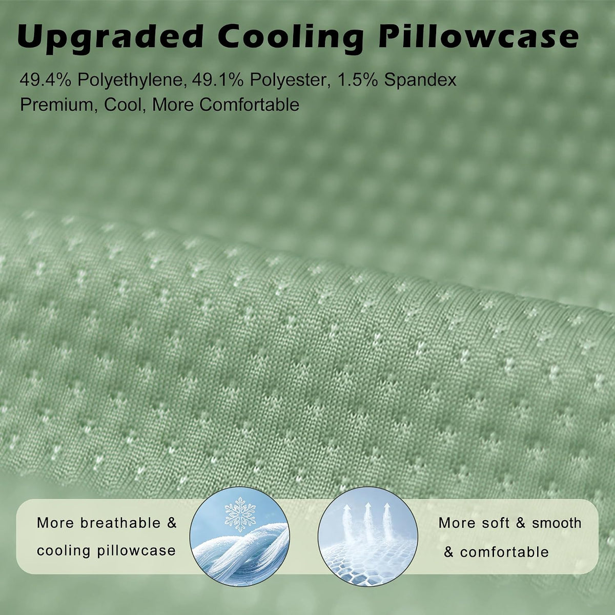 Cooling Travel Pillow, Small Memory Foam Camping Pillow with Adjustable Buckle Strap & Storage Bag, Compact Small Pillow for Airplane, Car Lumbar, Office, Washable Cooling Cover, Canopy Green