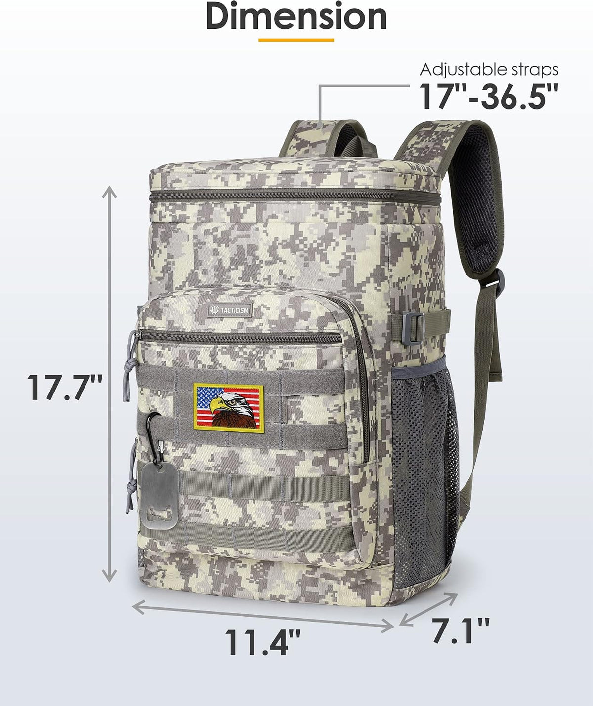 TACTICISM Tactical Cooler Backpack Insulated Leak-Proof - 24L Heavy Duty Lunch Backpack for Men Women Adults, Soft Ice Chest Backpack as Gift Work Hiking Camping Fishing Accessories