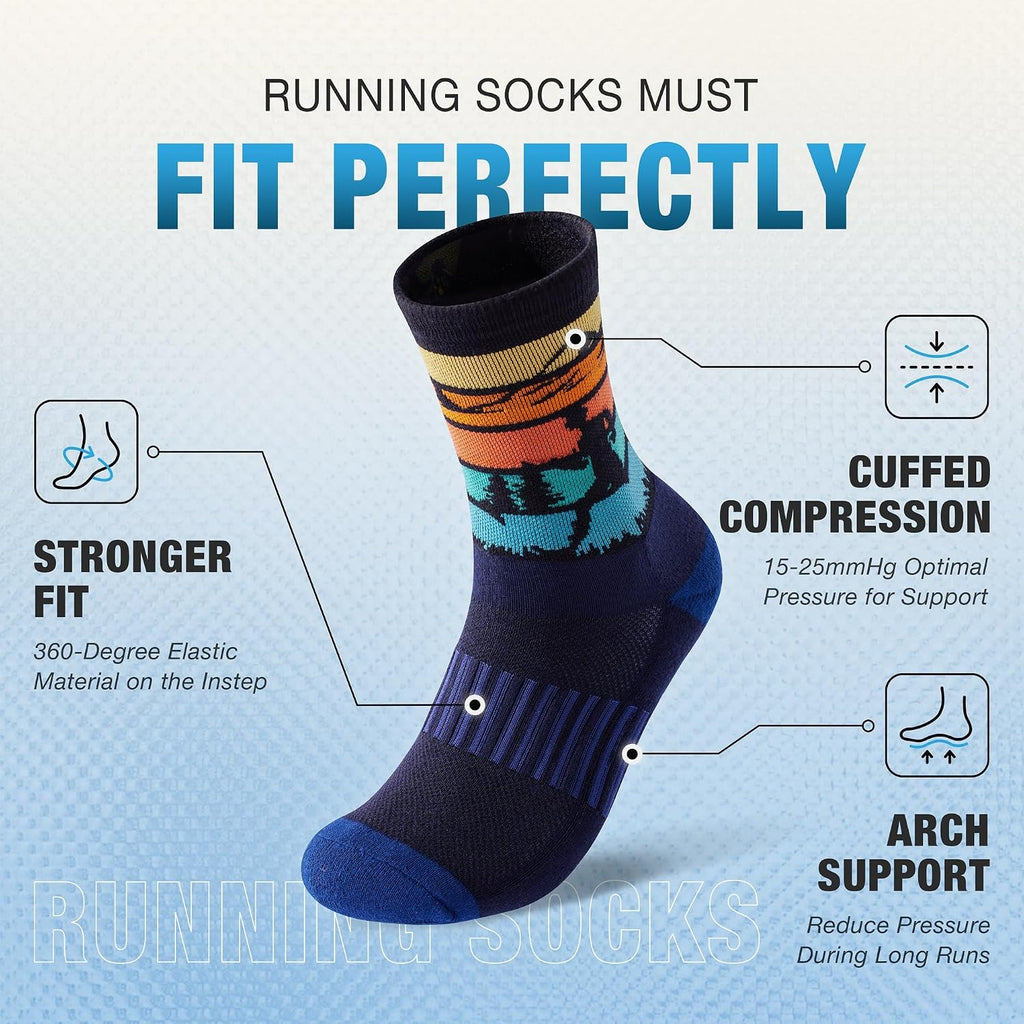 Jeasona Athletic Socks Men Running Cycling Gifts for Runners Riders Sports Gear Accessories