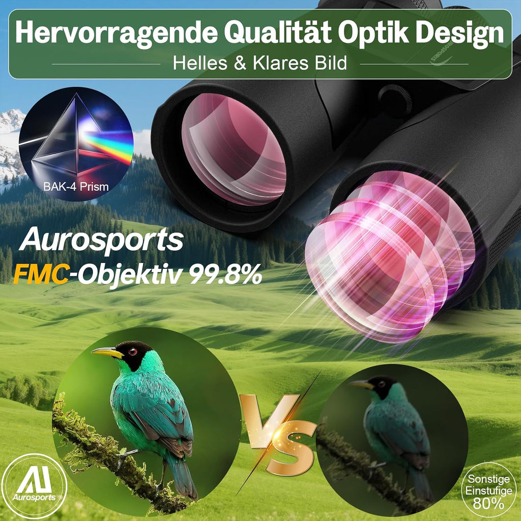 Aurosports 15x56 Binoculars for Adults High Powered Cruise Ship Bird, BAK4
