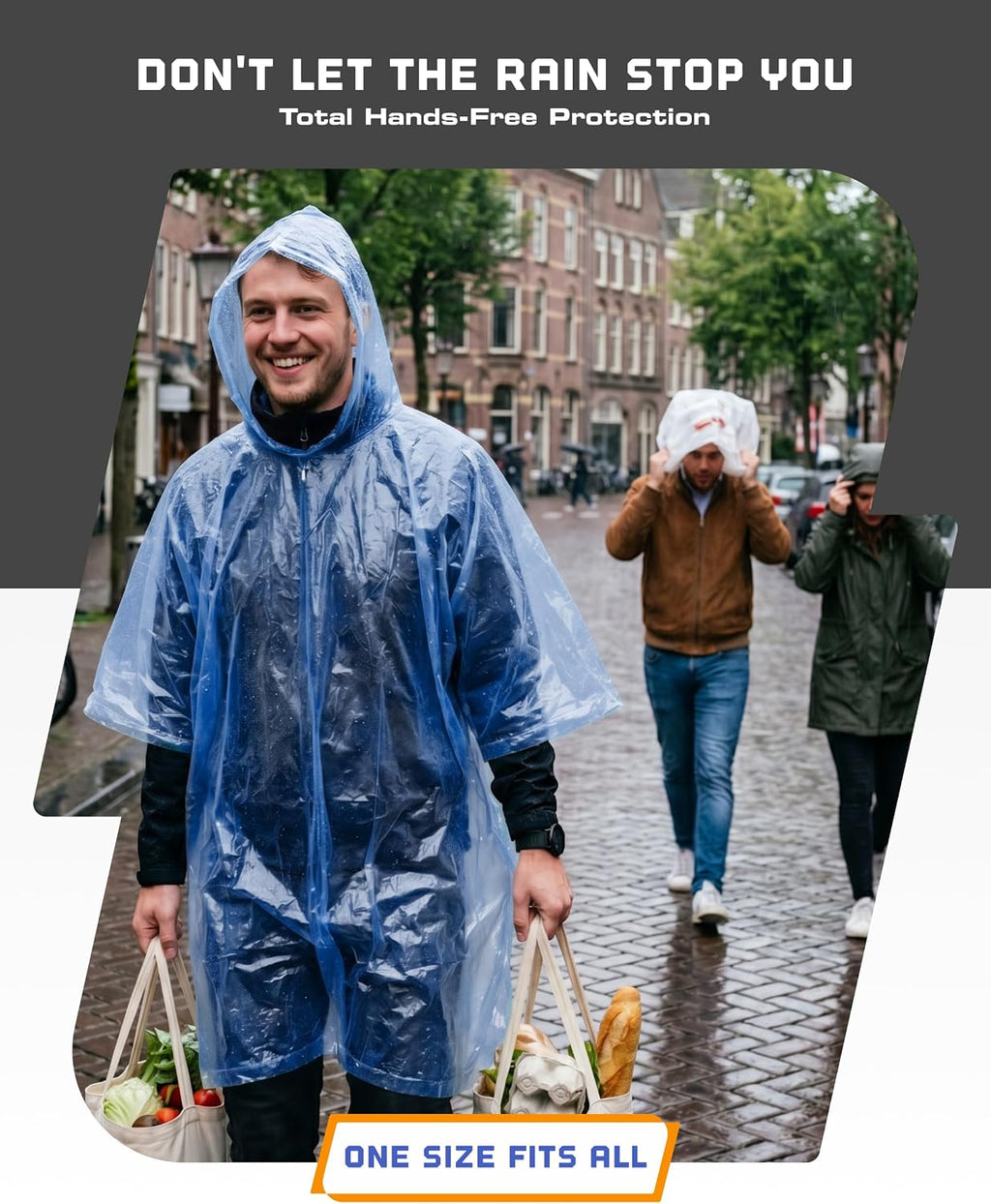 Hagon PRO Disposable Rain Ponchos for Adults (5 Pack)