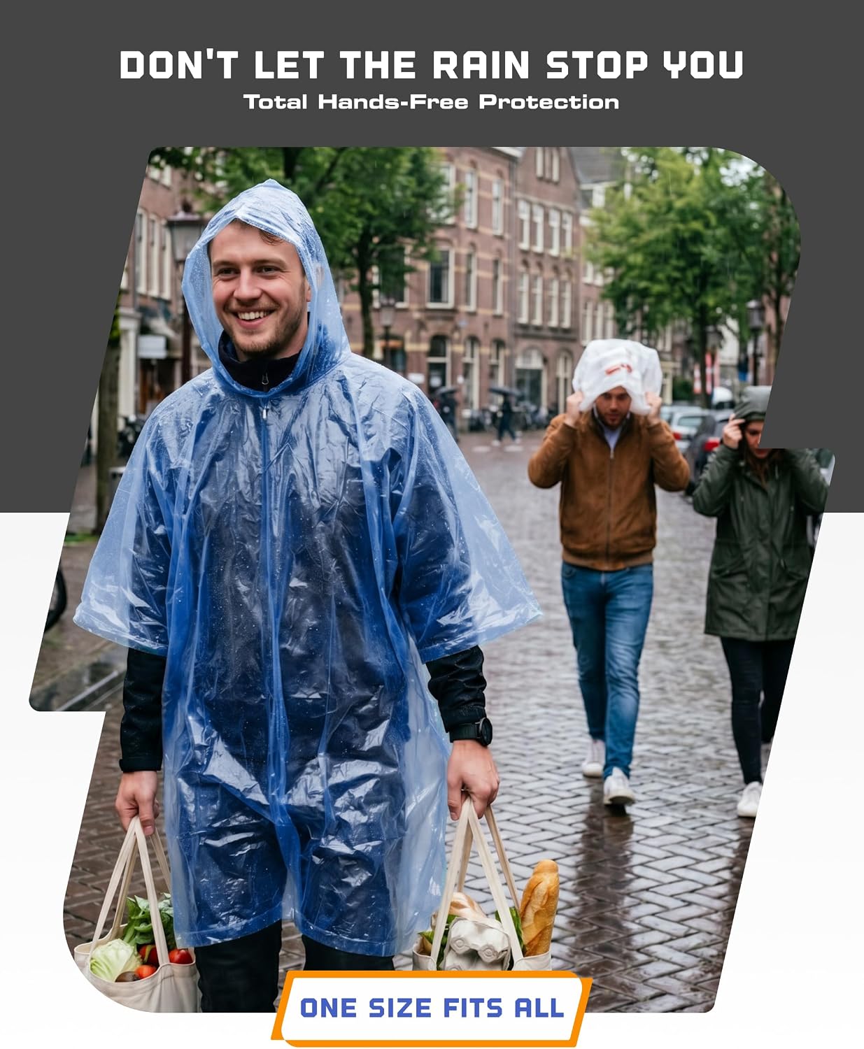 Hagon PRO Disposable Rain Ponchos for Adults (5 Pack)