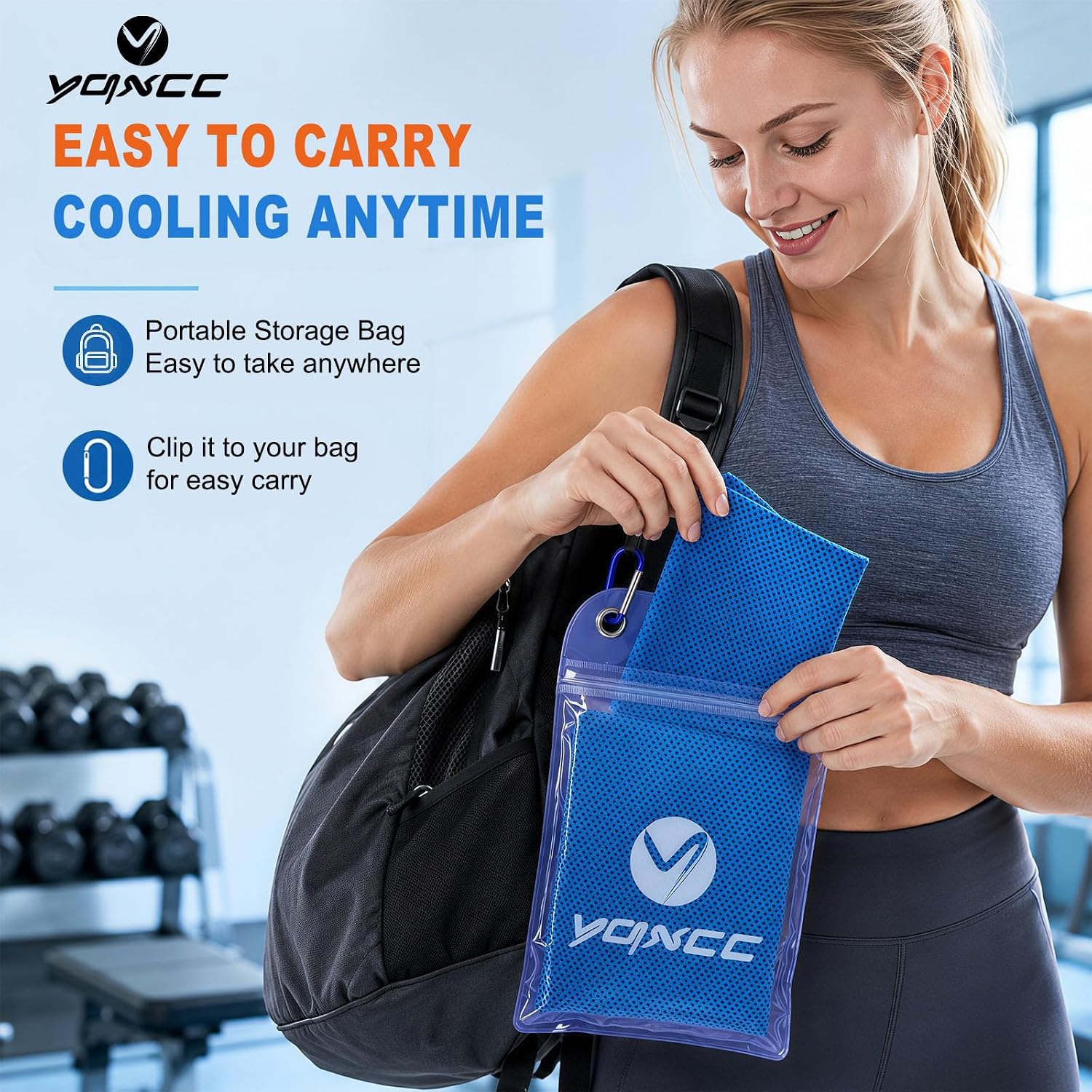 YQXCC 4 Pack Cooling Towels (47"x12"), Ice Cool Towels for Neck & Face