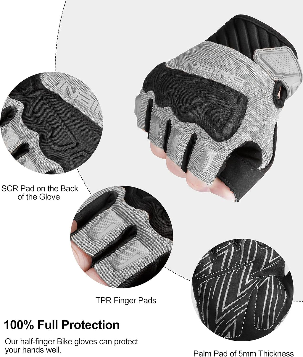 INBIKE Half Finger Cycling Gloves Knuckle Guard Padded Mountain Bike Glove