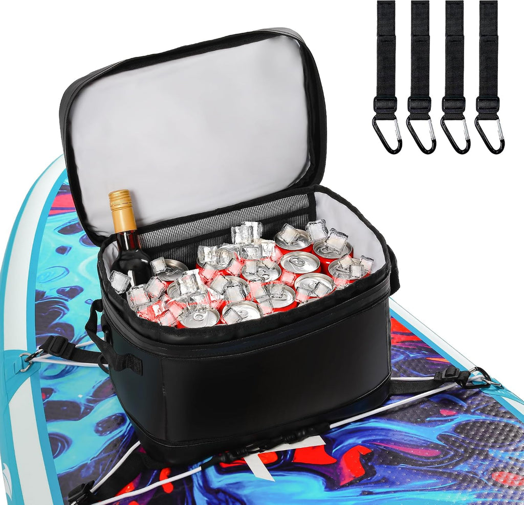 UPWELL Paddle Board Accessories, Waterproof SUP Cooler Bag with TPU Zipper, PVC Dry Bag, 30 Cans Surf Kayak Cooler Bag for Paddle Board, Kayak