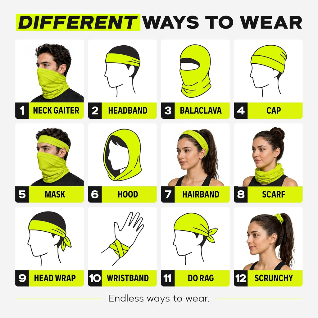 ARMORAY Neck Gaiter 4 Pack, Sun Protection Face Cover for Men Women