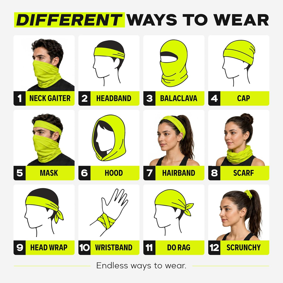 ARMORAY Neck Gaiter 4 Pack, Sun Protection Face Cover for Men Women