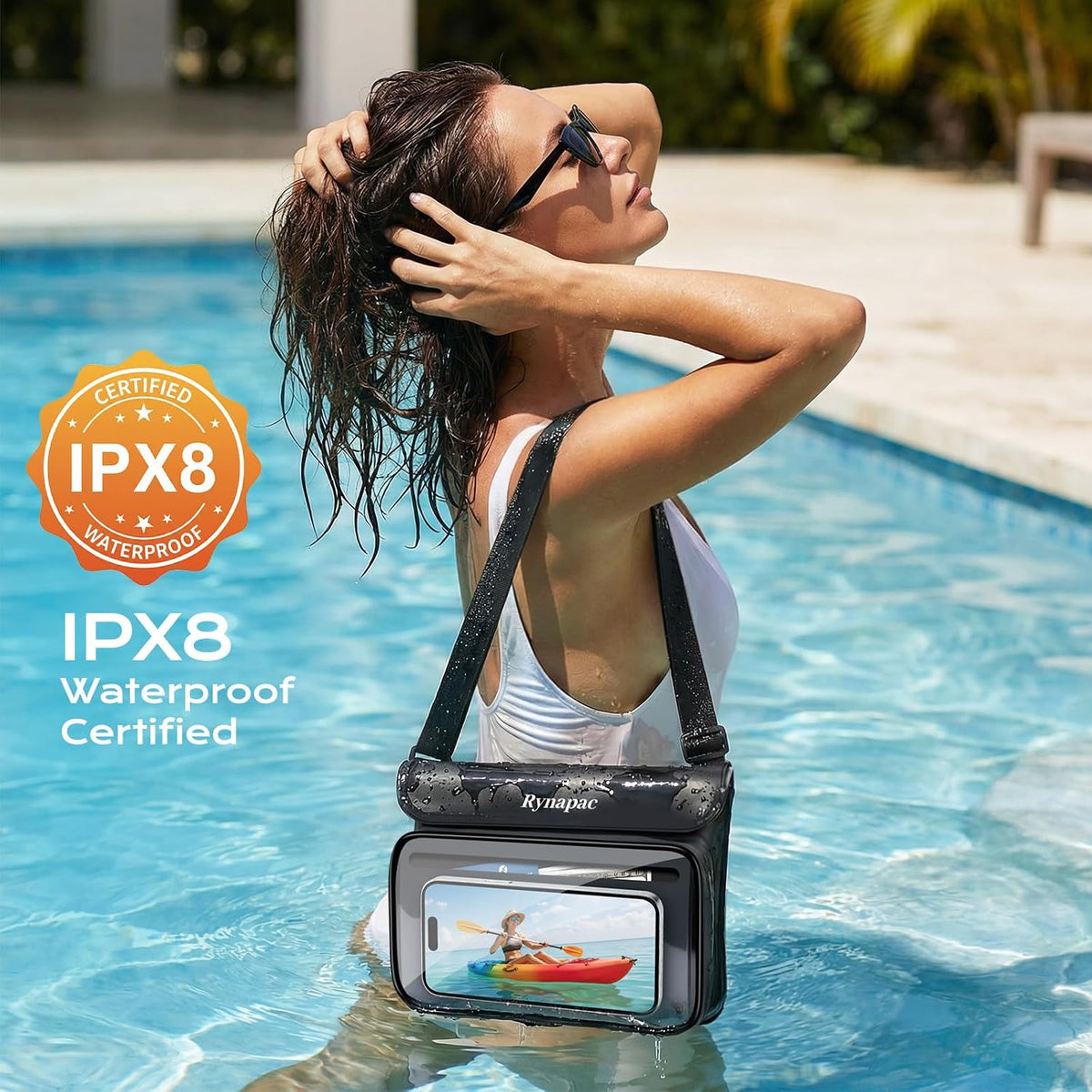 Rynapac Large Capacity Waterproof Fanny Packs for Women, 2Pack IPX8 Dry Bag