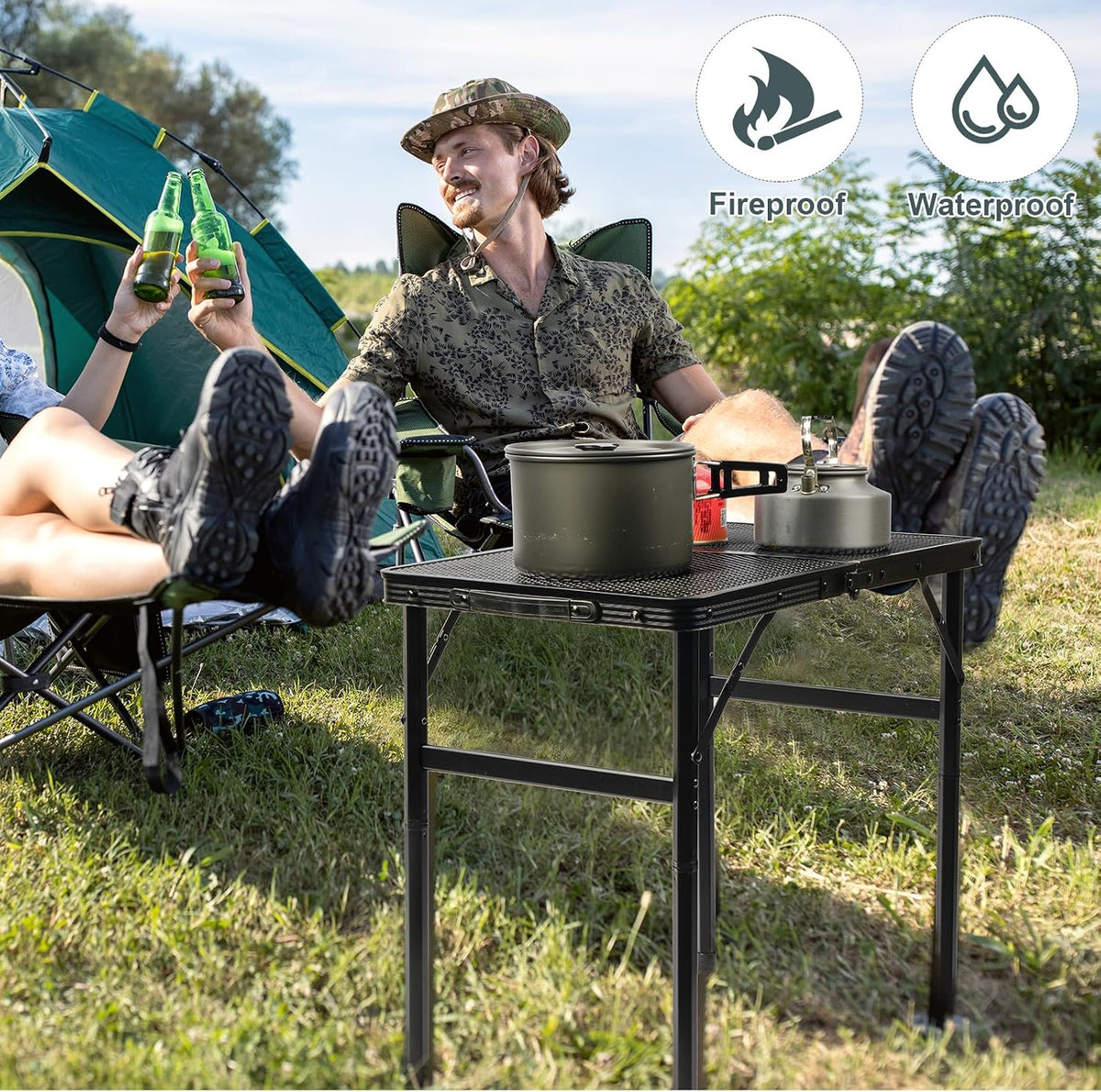 2 Ft Folding Camping Table,Small Lightweight Portable Grill Table