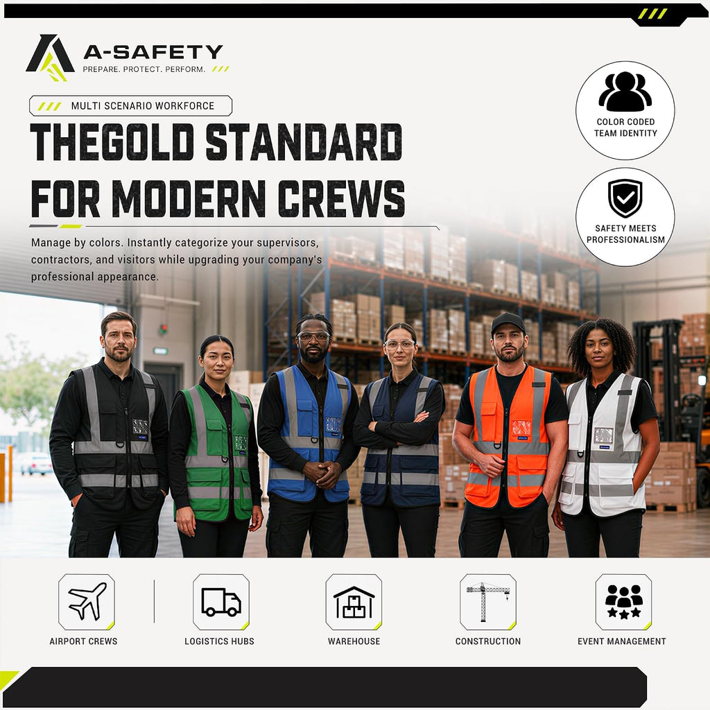 A-SAFETY High Visibility Reflective Safety Vest Customize Logo (XS-8XL)