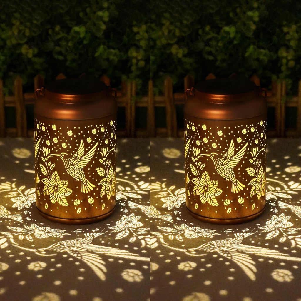 Cawalap Birthday Day Gifts for Women, Hummingbird 2 Pack Solar Lanterns