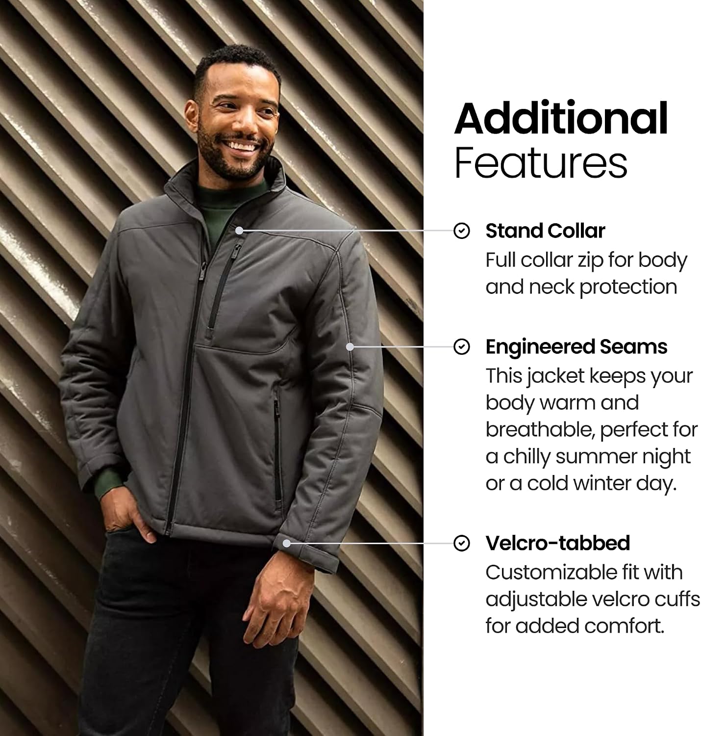 Weatherproof Men's Softshell Jacket – Wind & Water Resistant – Breathable, Lightweight Outdoor Coat