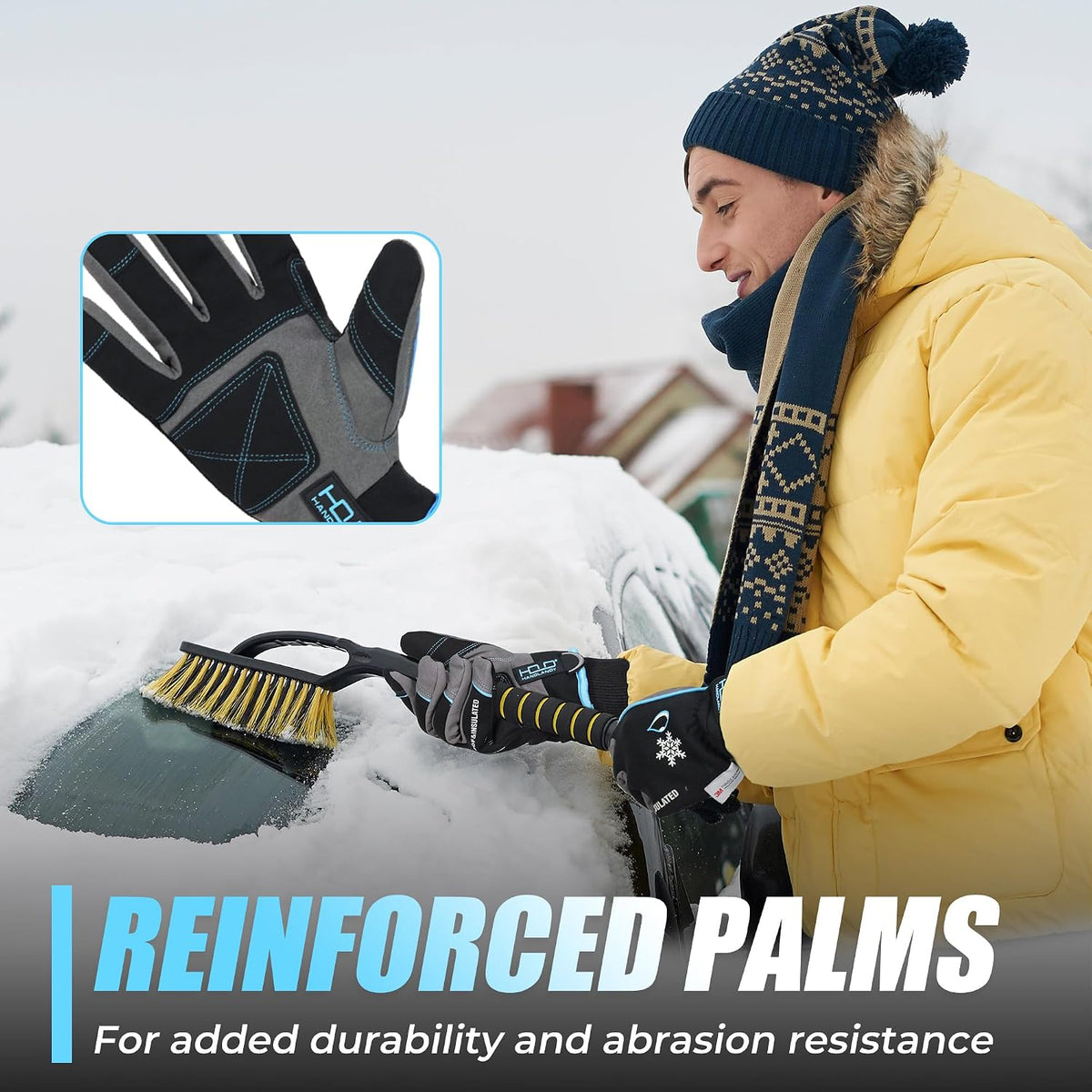 HANDLANDY Winter Work Gloves, 3M Thinsulate Waterproof Insulated Glove for Men Women