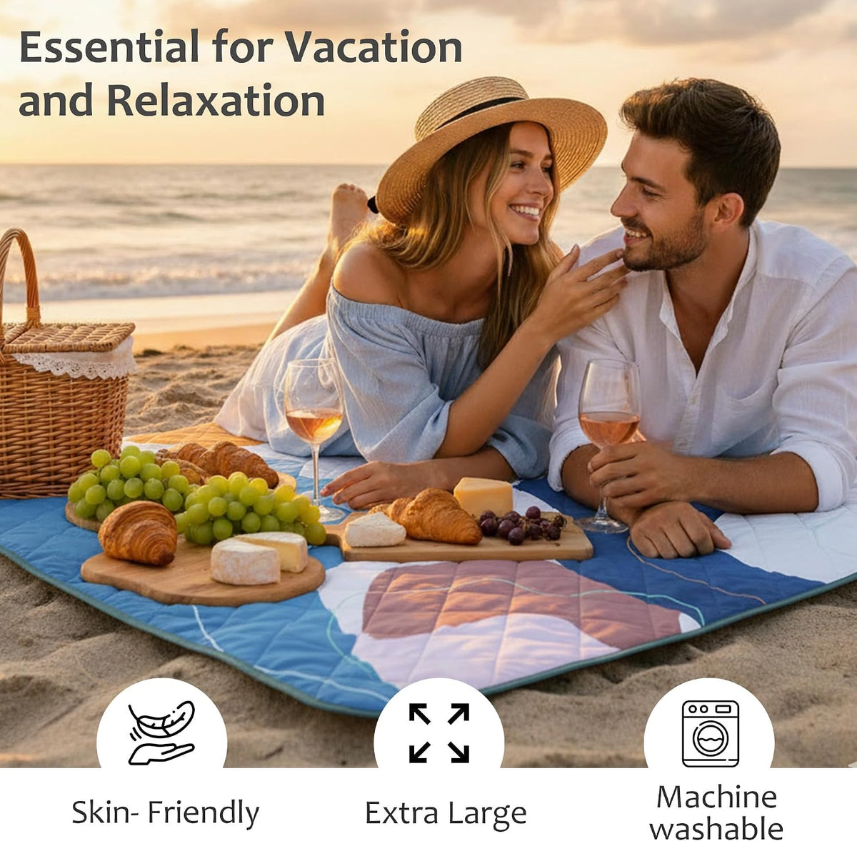 Exclusivo Mezcla Extra Large Waterproof Foldable Picnic Blanket