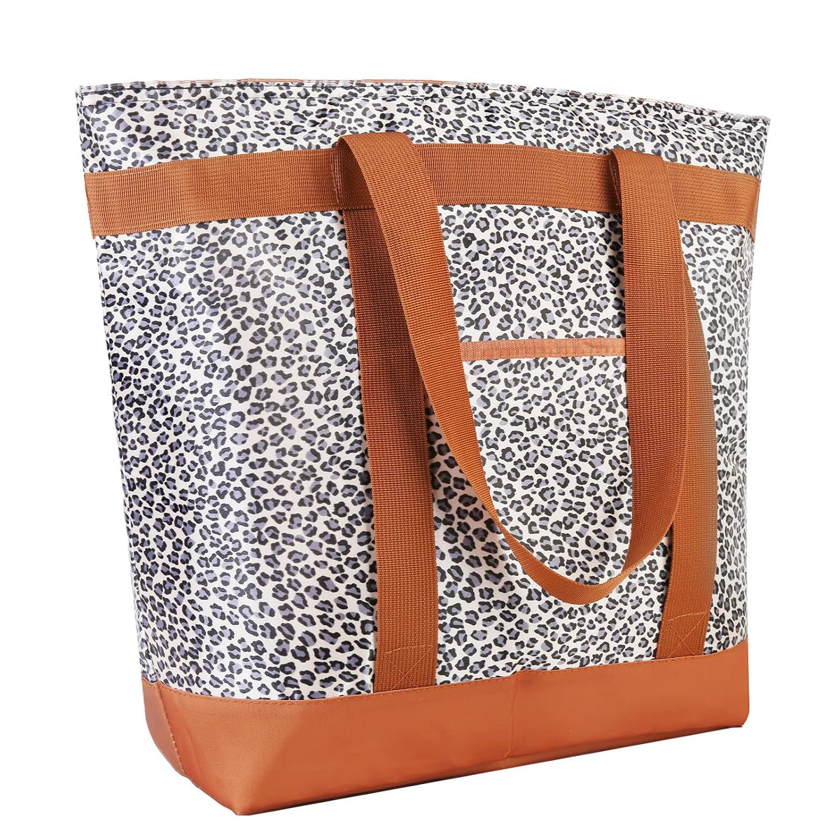 Insulated Reusable Tote Bag for Grocery Shopping for Women/Men, Pizza/Food Delivery Bag to Keep Food Cold/Hot for Commercial Delivery Services, Cooler bags for Travel/Beach/Picnic, Cow Print