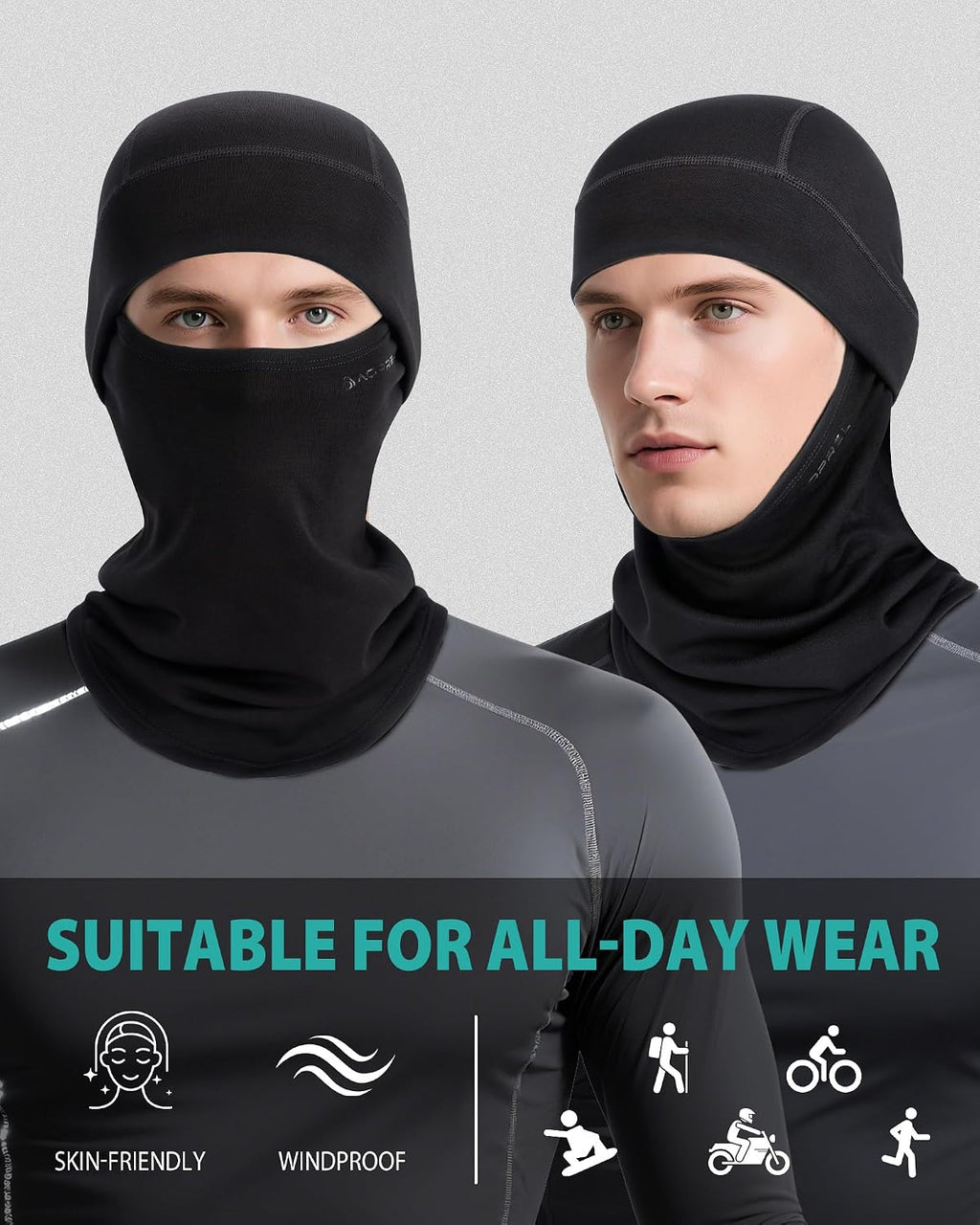 AOPREL Balaclava Ski Mask for Men & Women, Modal Wool Blend Soft Face Mask