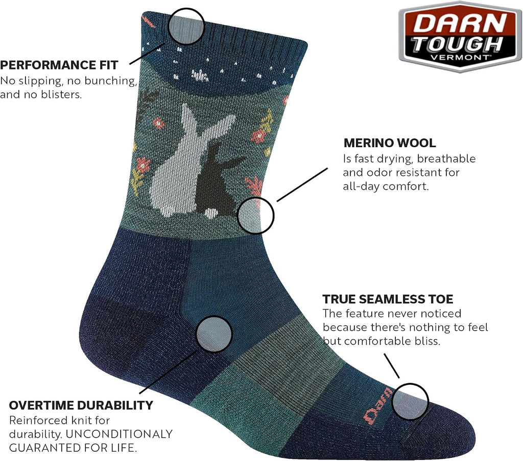 Darn Tough Women's Critter Club Micro Crew Lightweight with Cushion Sock (Style 5001) -