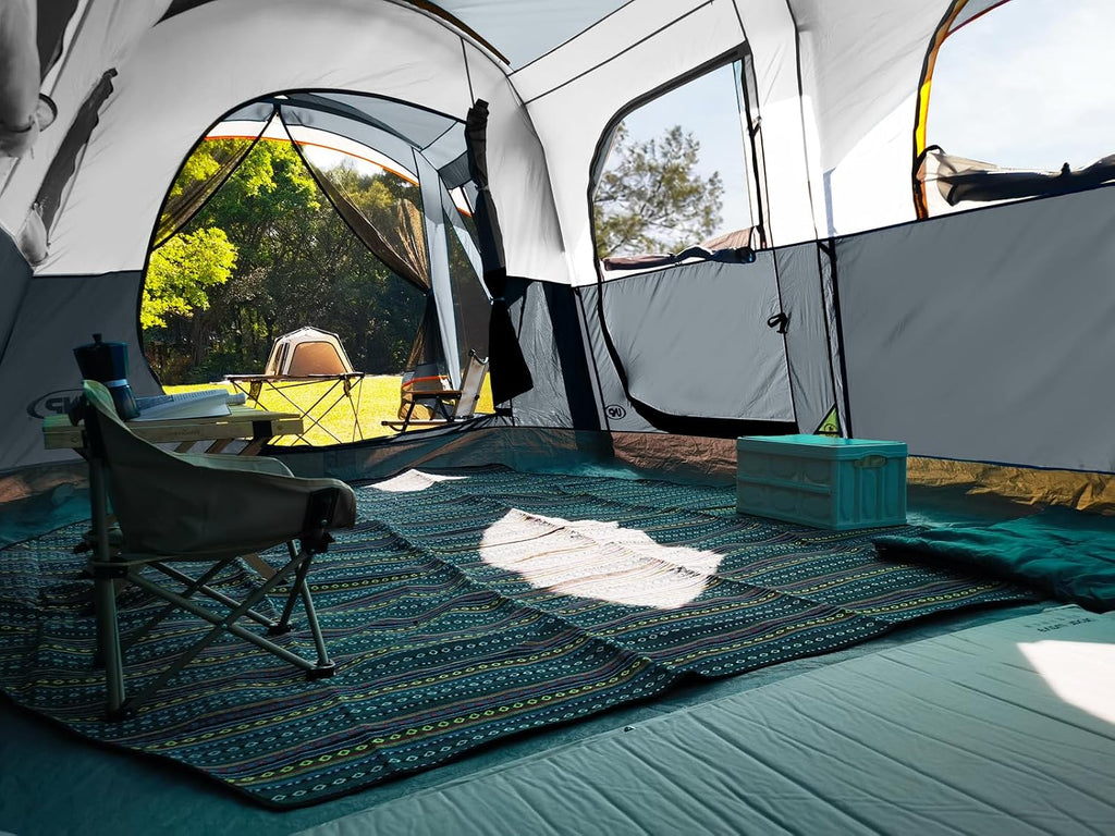 UNP Camping Tent 8 Person Waterproof Big Tunnel Tent with Screen Porch