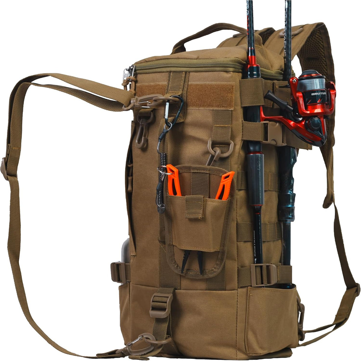 kokkoya Small Fishing Backpack with 2 Rod Holders, 16L Kayak Tackle Bag
