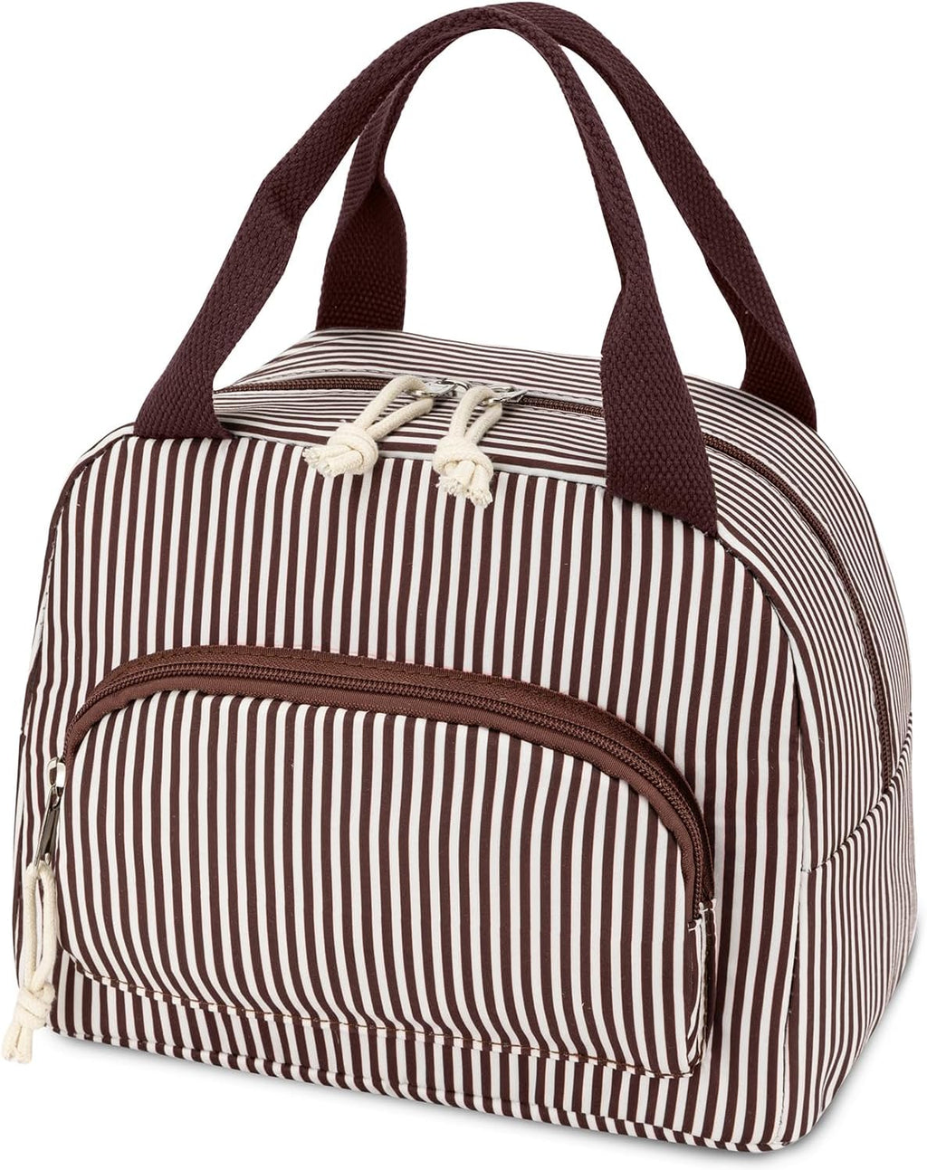 Lunch Bag Women Lunch Box for Women Adult Cute Insulated Lunch Bag Small Cooler Lunch Tote Bags for Work Picnic Travel (Beige-Brown Plaid)