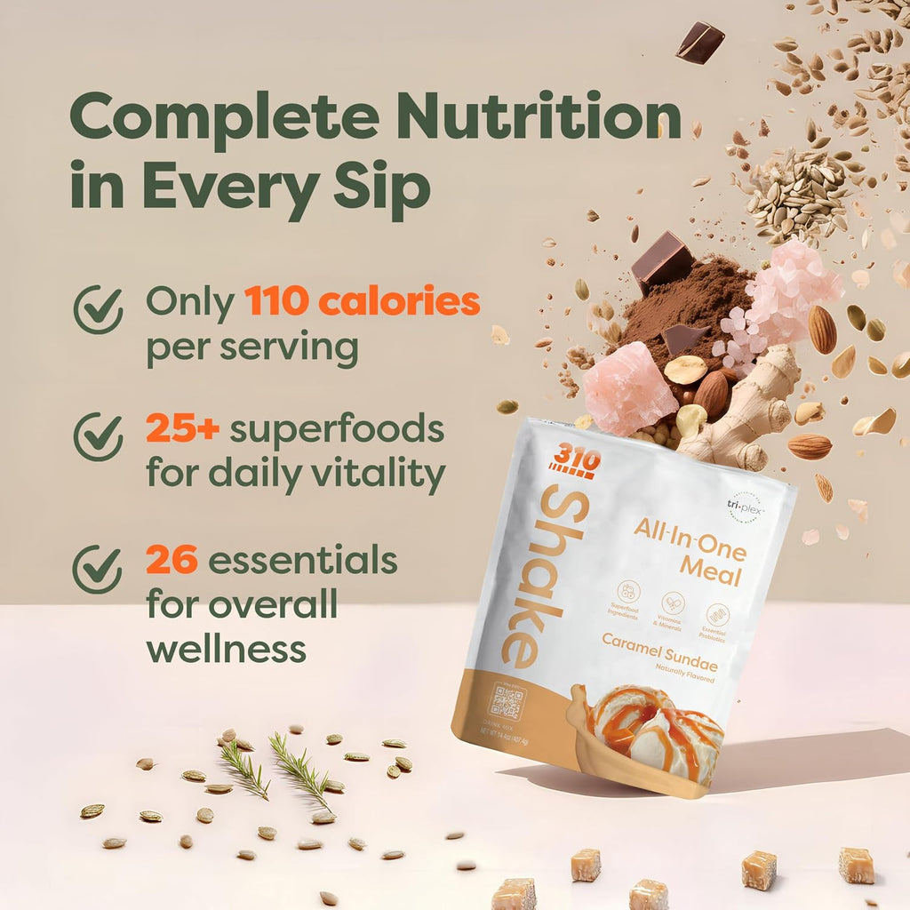 310 Nutrition All-In-One Meal Replacement Shake Powder - Caramel Sundae