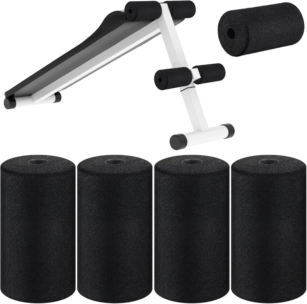 Deekin 4 Pcs Foam Foot Pad Rollers Tube Cover, 1 x 3.54 x 7.1 Inches
