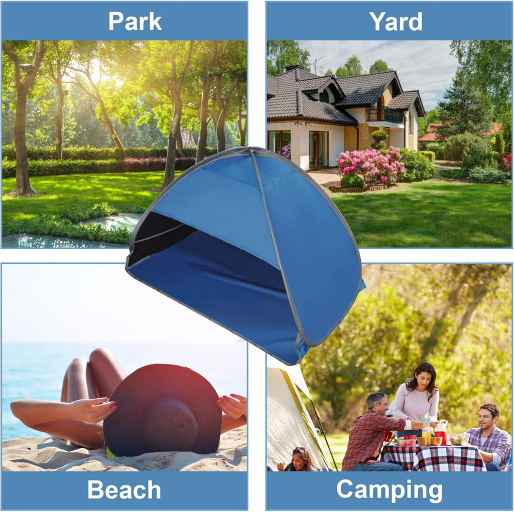 Beach Sun Shelter, Pop Up Portable Tent for Anti-UV Windproof Camping Picnic, Small Pets, Blue