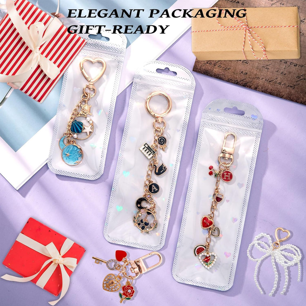 Wurosi 544Pcs Bag Charm Kit, Charms Lip Gloss Keychain Making Kit