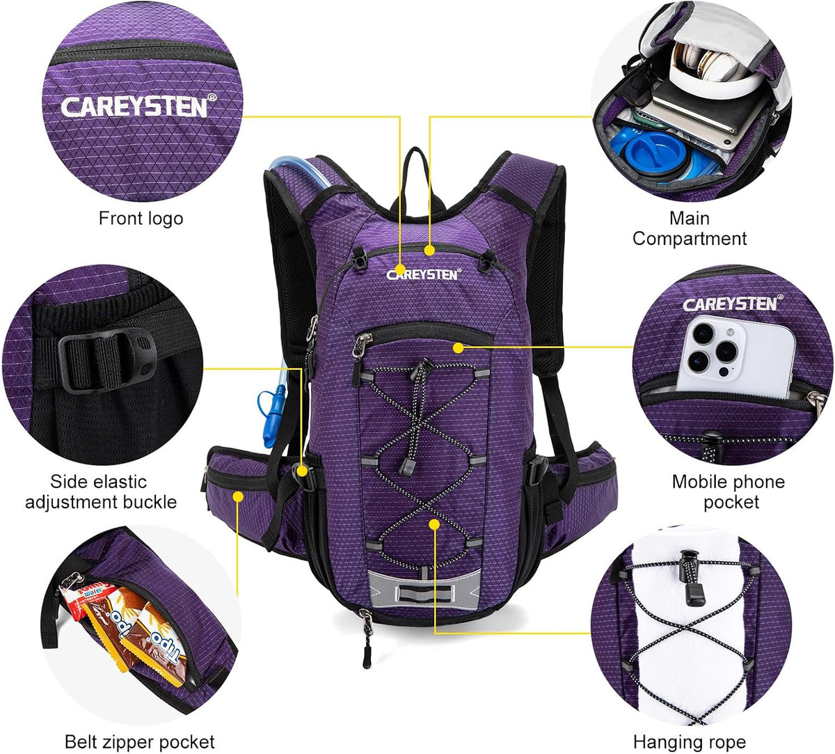 Carey STEN Hydration Backpack Cycling Bag Hiking Pack Equipped 2L Water Bag